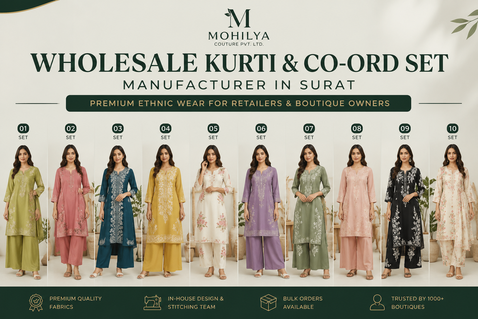 Wholesale Kurti & Co-Ord Set Manufacturer in Surat – Premium Ethnic Wear for Retailers & Boutique Owners