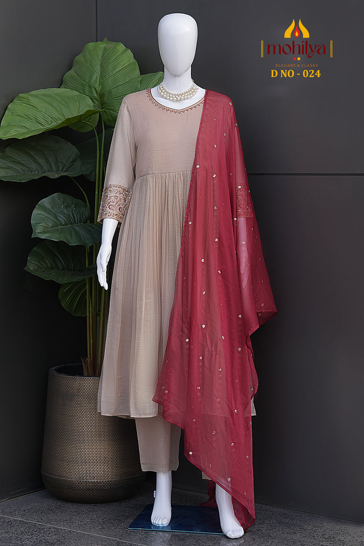 Designer A-Line Kurti Set