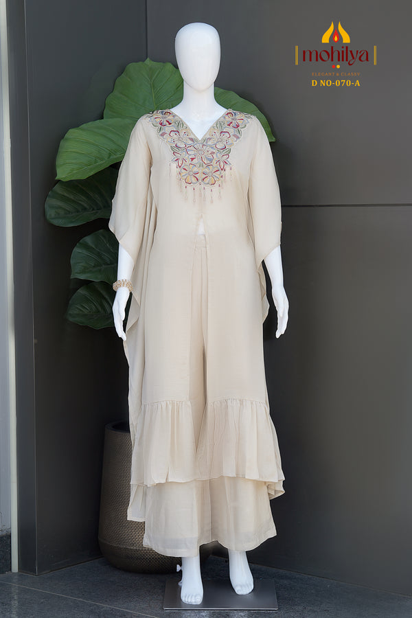 Embroidered Kurti Palazzo Set