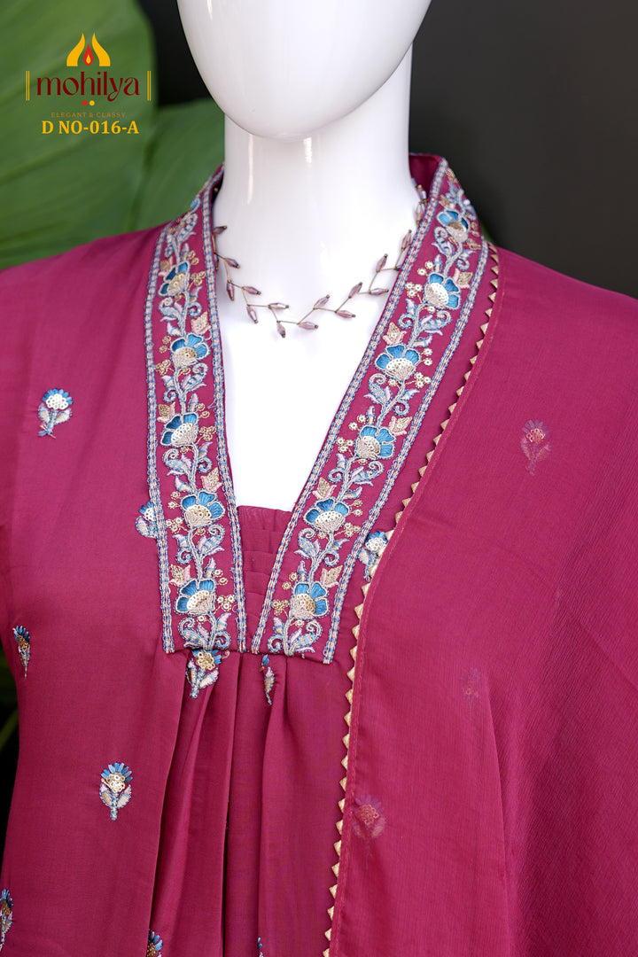A-Line Kurti Set with Dupatta+2