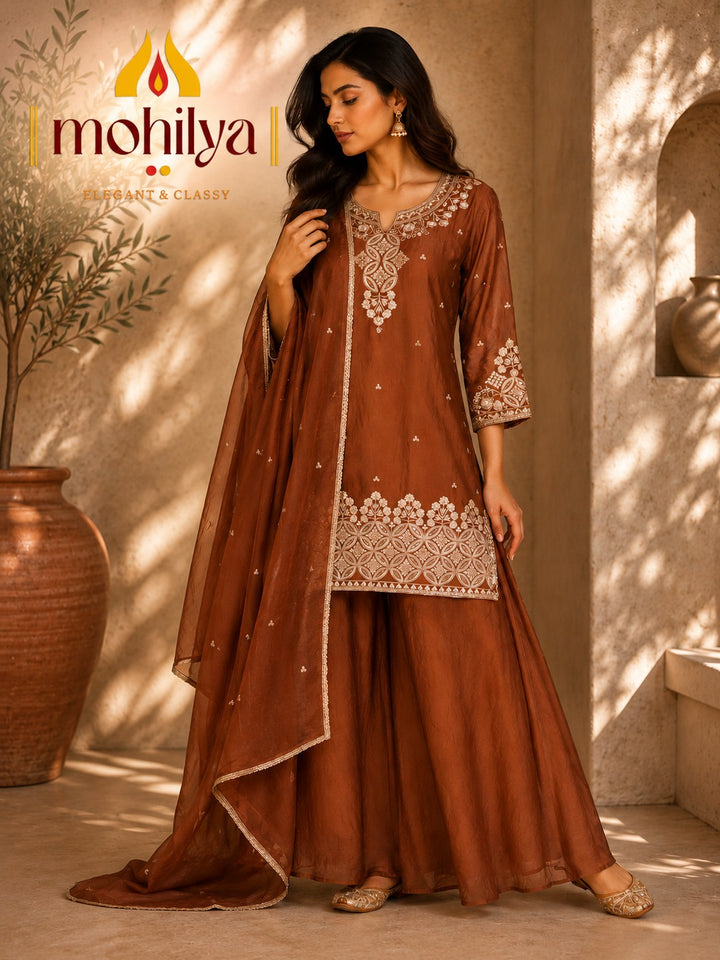 Mohilya Premium Kurta Palazzo Set with Dupatta