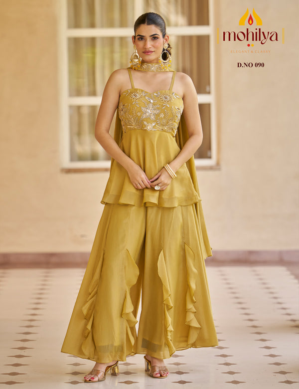 Ethereal Ruffle Bloom Palazzo Set