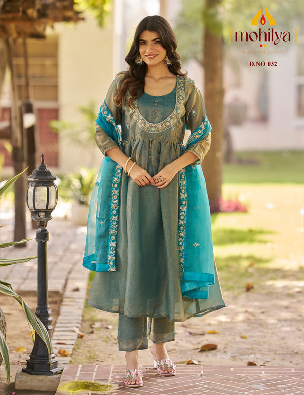 Designer Round dupatta set