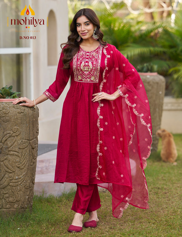 Round Kurti, Dupatta and Pant Set
