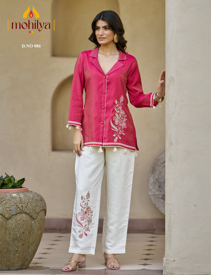 Embroidered Stylish cord set