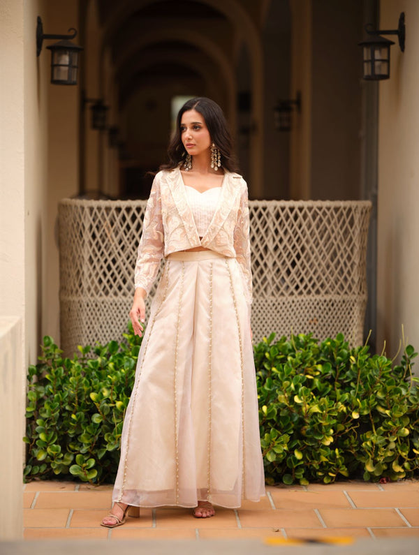 Elira Luxe Beaded Western Jacket Set