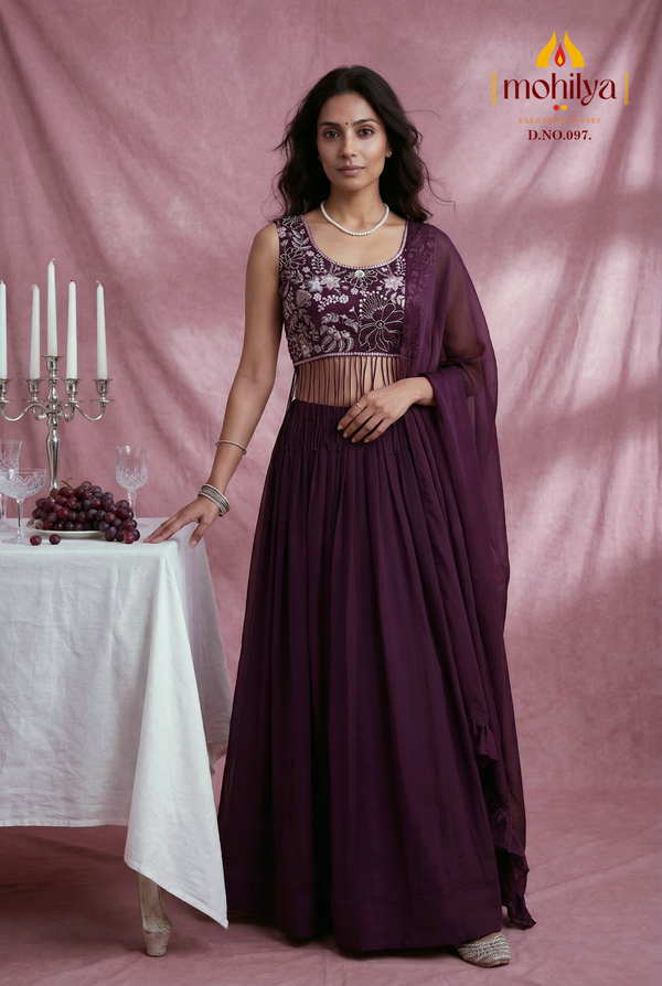 Embroidered Indo-Western Set