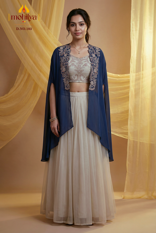 Fusion Wear Set with Shrug & Palazzo