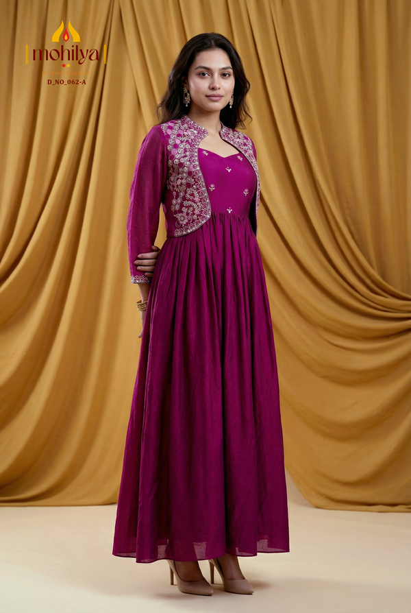 Embroidered Jacket Fusion Gown