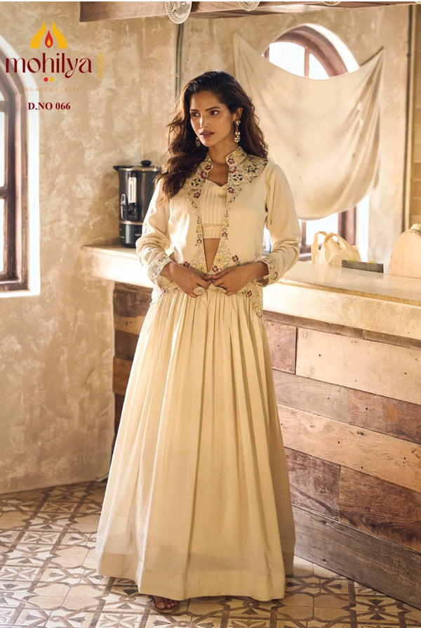 Embroidery jacket Gown