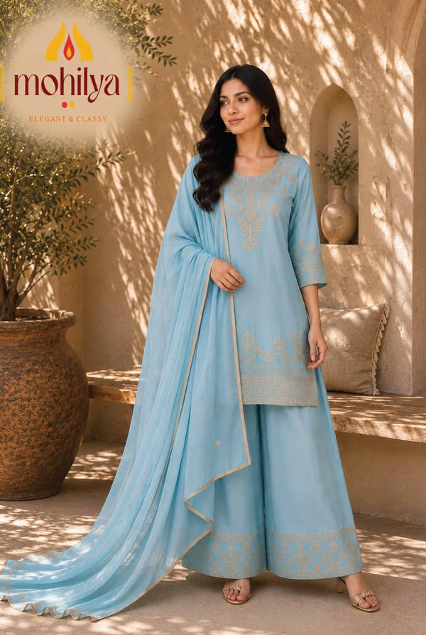 Mohilya Premium Kurta & Palazzo Set with Dupatta